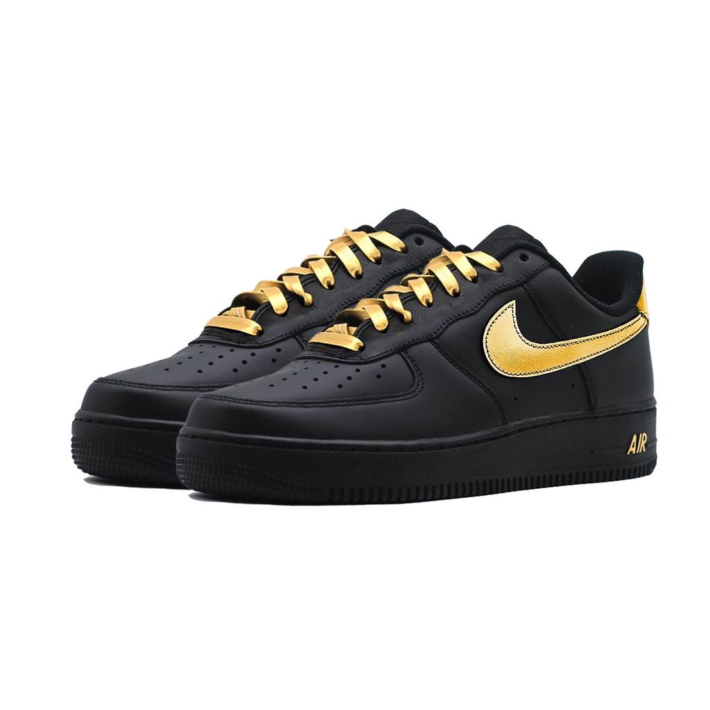 Nike Air Force 1 Black Warrior, Starlight Abrasion Resistant Low Top Skateboard Shoes Unisex Black Gold CW2288-001(Team830-)