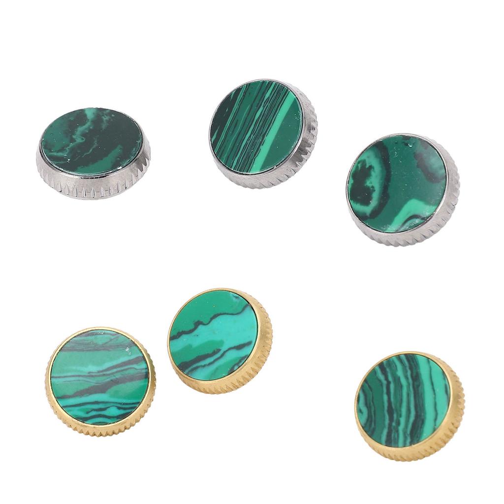 3 Pcs Trumpet Valve Cap Embedded Green Standard Metal Finger Button Trumpet Valve Replacement Parts