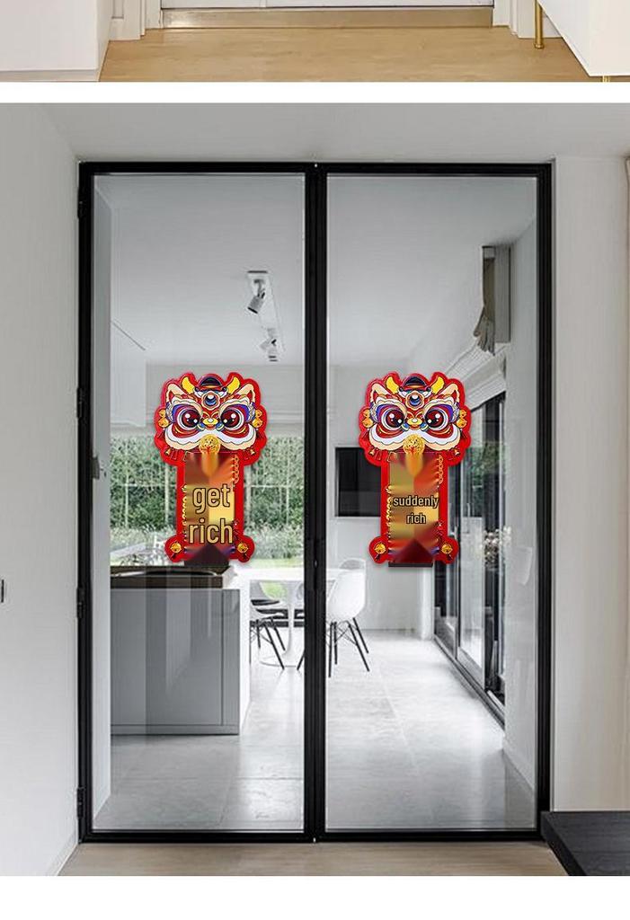 Chinese Lion Dopamine Magnetic Doorbell: Festive Décor for Wealth & Fortune, New Year, Holiday, and Housewarming
