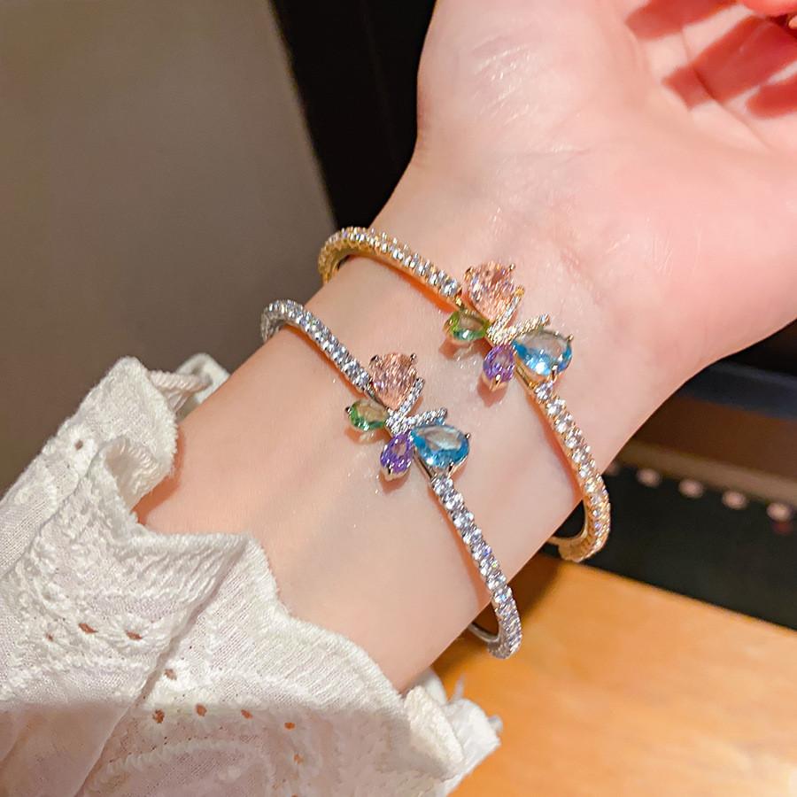 Animal Butterfly Fashion Bracelet With Zircon Stones For Womens Jewelry Accessory
