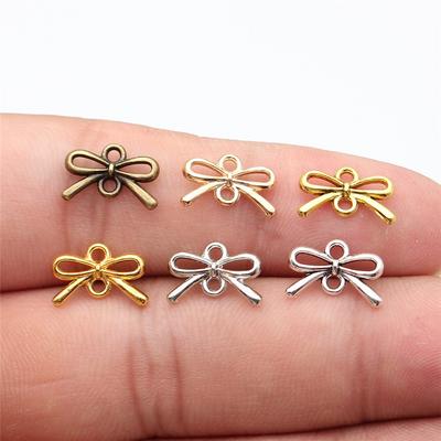 Conectores Laço Fita Temáticos Bronze Antigo Liga de Zinco Fabricação de Joias Acessórios Artesanais Conectores Extensores de Estilo