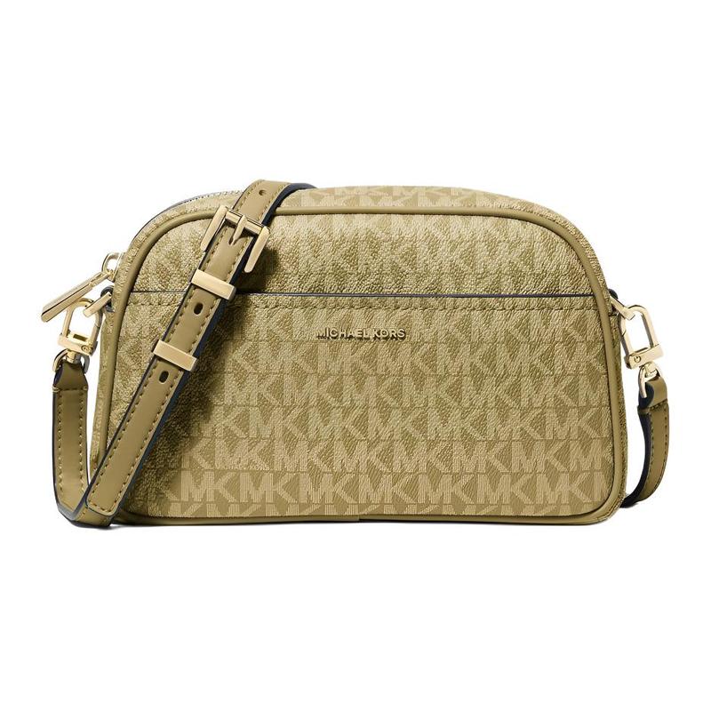 MICHAEL KORS Jet Set Logo Print Coated Canvas Shoulder Bag Small Women s Pistachio Green зелёный