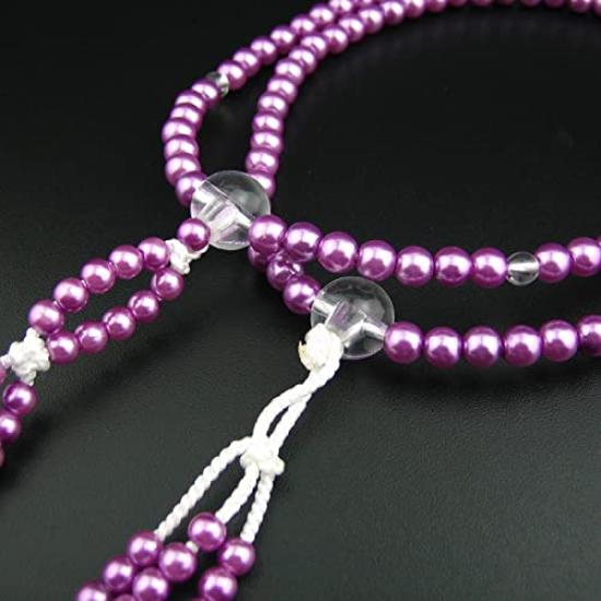 Myorenka Prayer Beads for Soka PC Pearl Prayer Beads for Men and 9 Medium Acrylic and Crystal SGI Prayer Beads Temari Gakkai, Women, inches, Size,