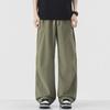 American Trendy Brand Paratrooper Pants Style Elastic Waist Casual Pants Men's Trend Loose Straight Wide Legs Drape Long Pants