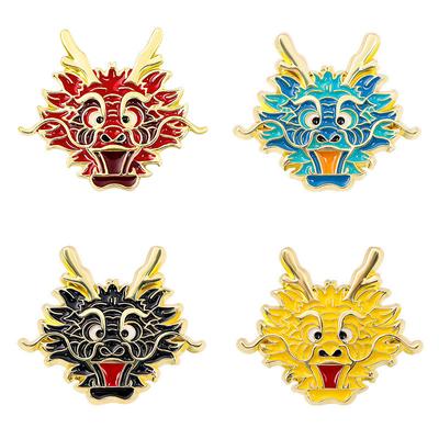 Retro Zodiac Products, Guochao Cartoon Faucet Brooch, Piercing Horse Needle, Oriental Dragon Men'S Suit Accessories Badge