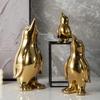 Creative Ceramic Craft Home Decor Accessorie Animal Cartoon Ceramic Figurines Golden Penguin Decoration Little Penguin Sculpture