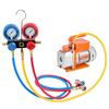 AC Vacuümpomp en Manometer Set, 3,5 CFM 99 L/min, Enkeltraps Roterende Schotten HVAC Vacuümpomp, A/C Manifold Manometer Kit, voor R134a R22 R410a R1234YF R32,