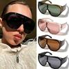Retro Okulary Przeciwsłoneczne Aviator z Dużą Oprawką dla Kobiet Y2K Street Photography Spersonalizowana Moda Punkowe Okulary Męskie Trend UV400
