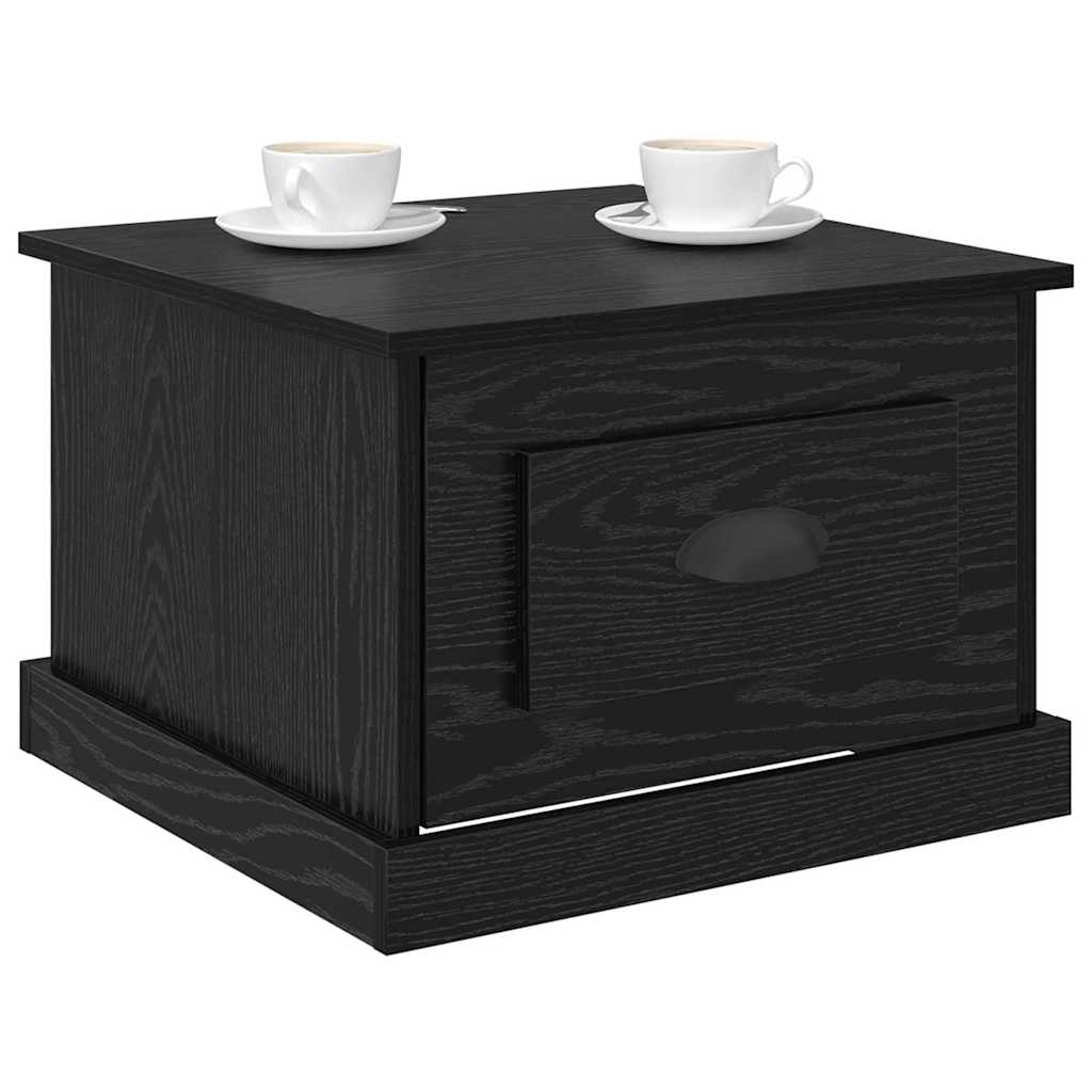 Coffee Table Black Oak Look 50 X 50 X 35 Cm Engineered Wood