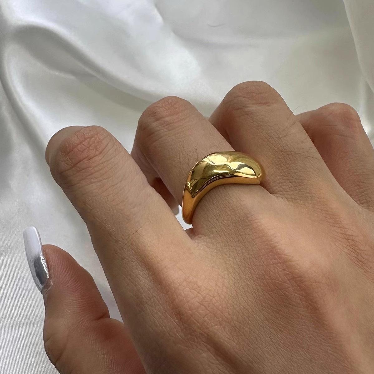 

Абстрактный Дизайн Ретро Кольцо с Позолотой 18K - Крутой Европейский и Американский Стиль Size 6 золотой