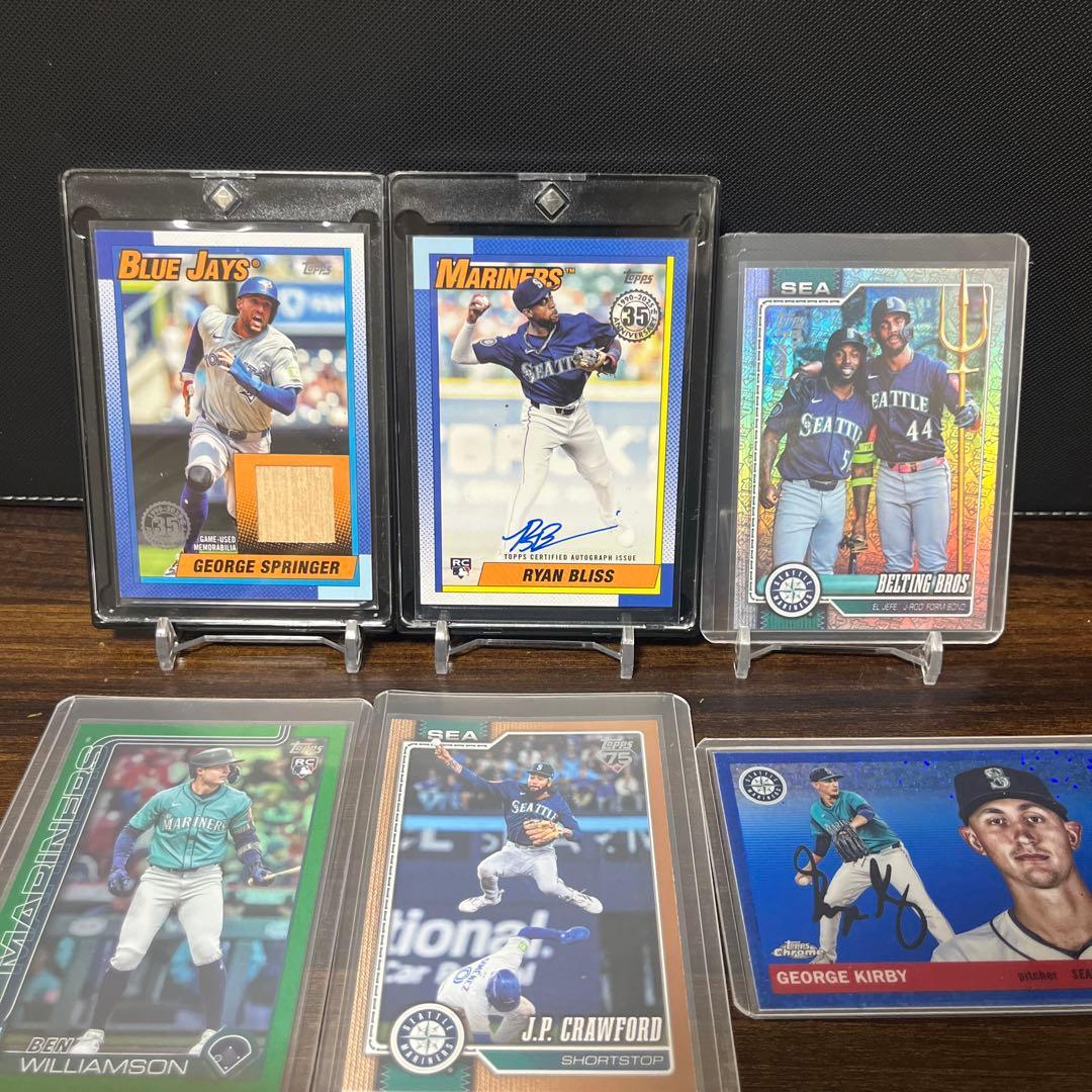 Used Topps MLB Mariners Set of 6 Autographed Relics with Serials
