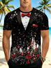 [Printed Design – Not Textured] Men's Fashion Printed T-Shirt, a Joyful Gift, Holiday Men's T-Shirt - Festive Apparel with Penguin Tuxedo and