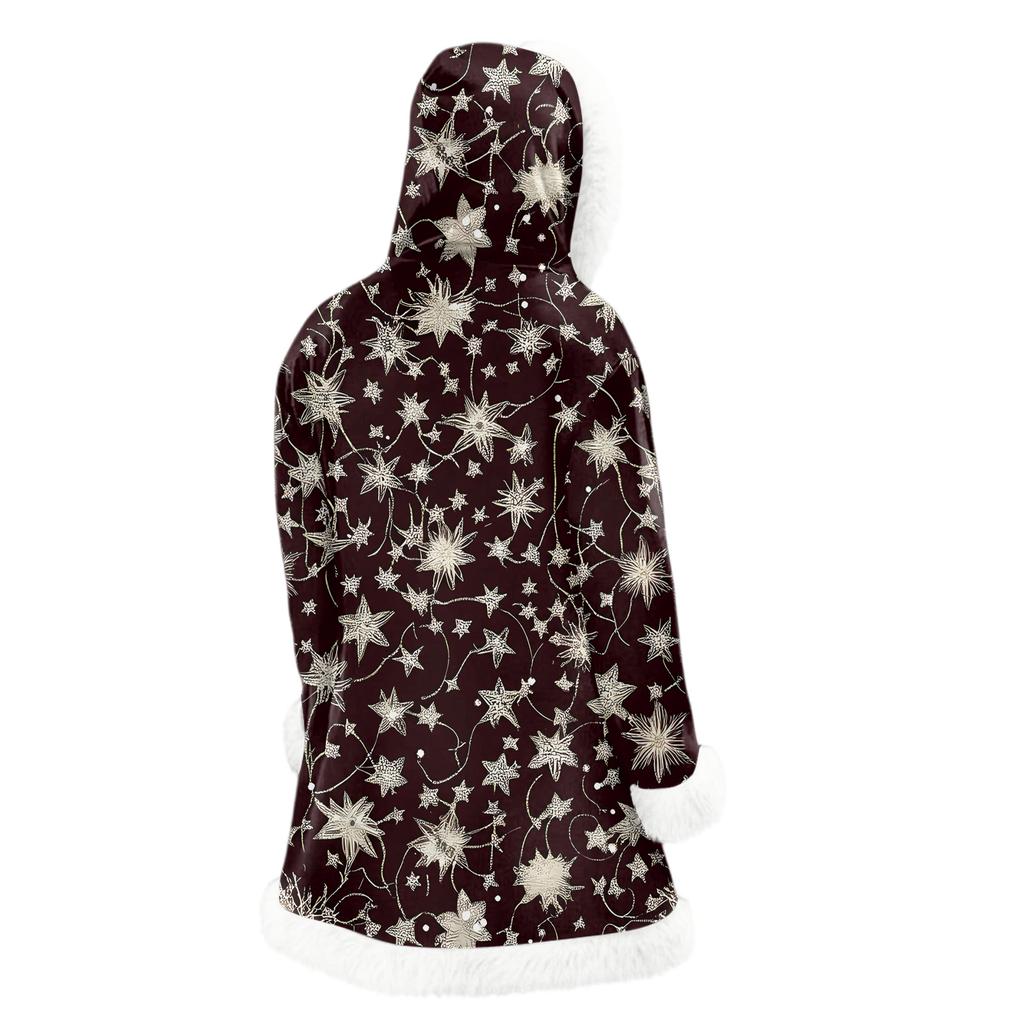 Men's Christmas Long Hooded Cardigan With Pockets Warm Jacket