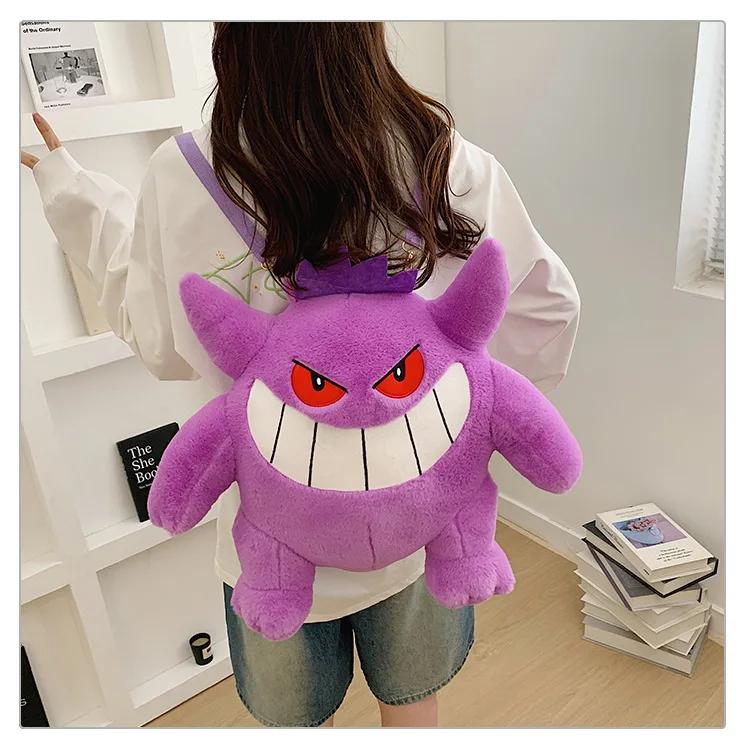 Pokmon Eevee Pikachu Gengar Plush Toys Knapsack Charmander Raichu Squirtle Charizard Psyduck Snorlax Plushie Anime Backpack