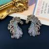 vintage two-headed horse Drop exaggerated necklace earrings