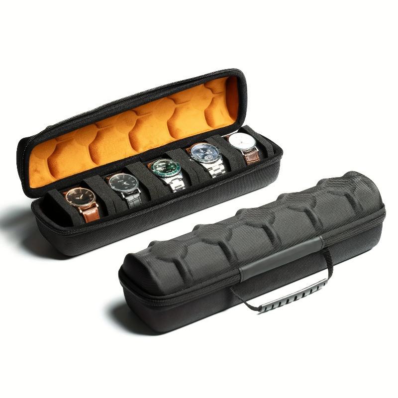 Portable Watch Storage Bag, Travel Watch Box, with Hard Shell Protector, Multiple Compartments, Suitable for Home and Travel Use