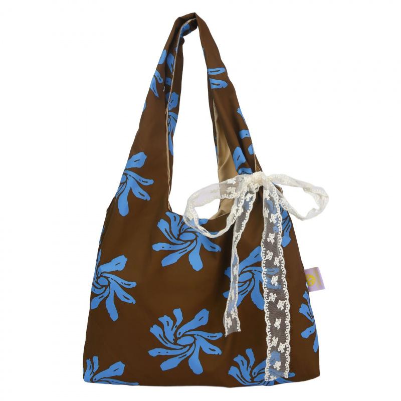 New Japanese Korean Style Beach Canvas Bag Fresh Flower Single Shoulder Bag Large Capacity Casual Vest Women's Bag