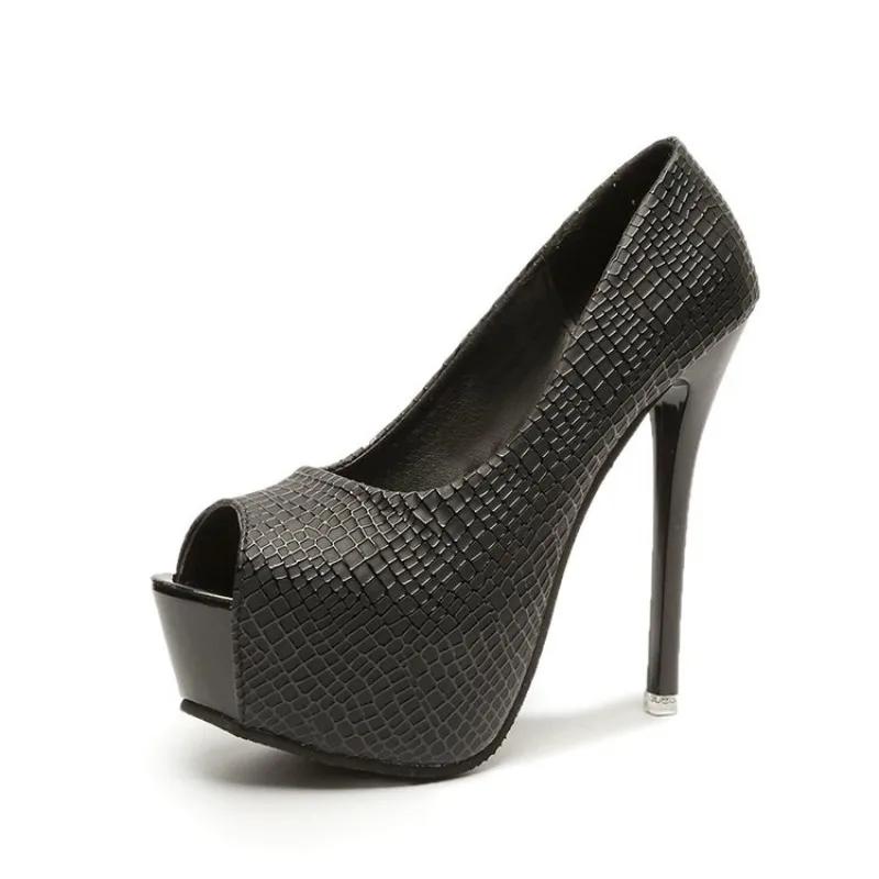 Platforms Pumps Shoes Woman High Heels  Ladies Shoes 2024 Waterproof Table Fishmouth Shallow Korean Night Club Female Pumps