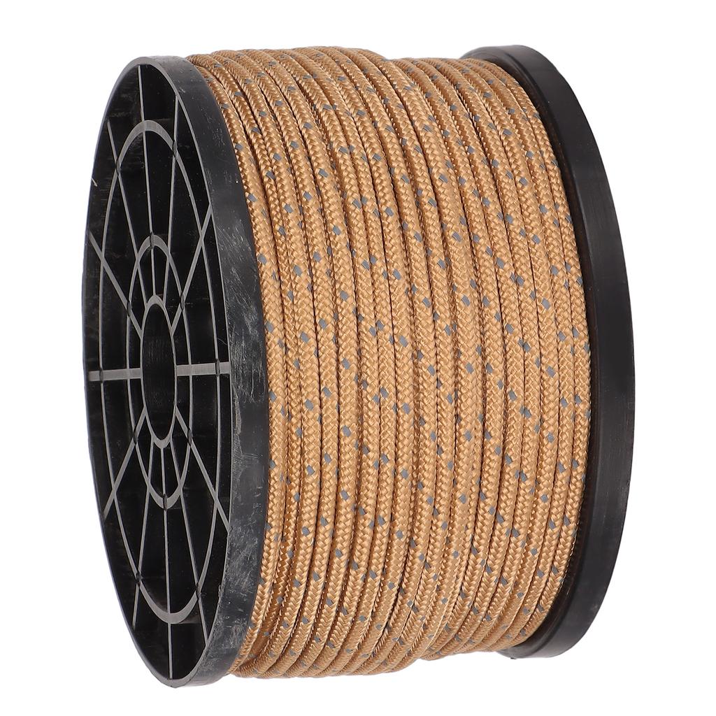 Camping Tent Rope 50 Meters High Density Anti UV Wear Resistant Khaki Reflective Outdoor Camping Rope
