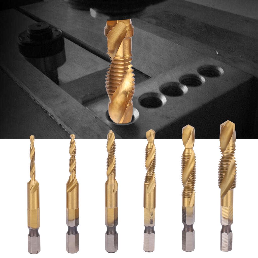 6pcs Screw Tap Drill Bits Kit 6542 High Speed Steel M10 M8 M6 M5 M4 M3 Tapping ToolsLong  Type
