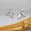 Minimalist Women Jewelry Stainless Steel Leaf Earrings 18K Gold Plated Rotating Leaf Earrings