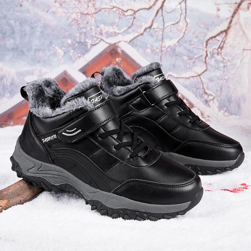 Par Eldre Sko Mor Vandre Sko Vinter Fløyel Varm Sklisikker myk såle Middelaldrende og eldre far snøstøvler