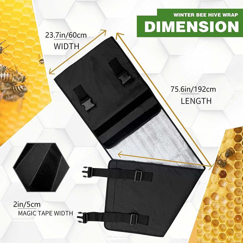 Adjustable Beehive Insulation Cover Waterproof Windproof Winter Protector for 8 Beehives Reusable Beekeeping Equipment