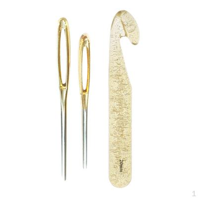 20mm Huge Crochet Hooks with 2 Pieces Large-eye Blunt for Rugs Rag Scarf DIY Projects