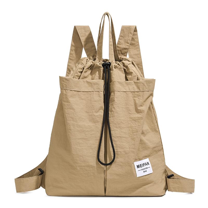 Студенческий школьный рюкзак большой вместимости, сумка-мешок на шнурке для поездок, портативный рюкзак хаки