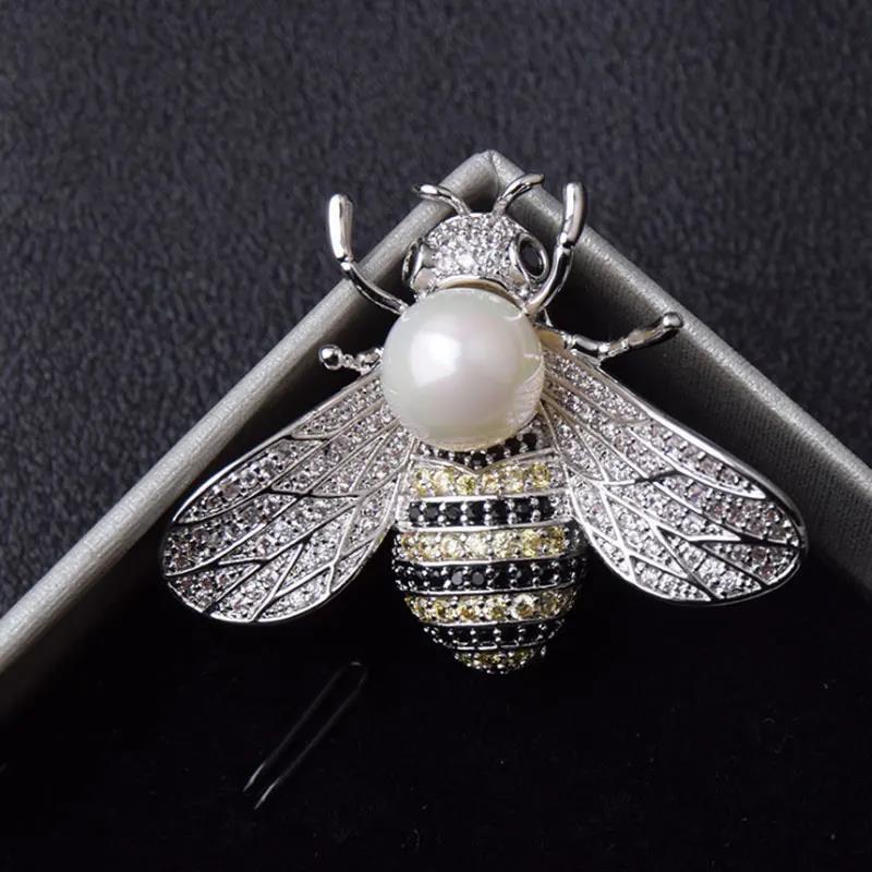 Fashion Creative High-End Insect Zircon Bee Brooch Femininity Versatile Corsage Pin Accessories