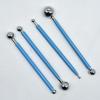 4-Piece Stainless Steel Spherical Ball Rod Carving Set for Fondant & Polymer Clay