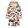 2-12 Years Kids Flannel Bathrobe Children Print Soft Warm Hooded Robes