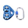 Double Shaft Pulley Aluminum Alloy HeartShaped Hanging Wheel Rock Climbing Machinery Supplies(Blue )