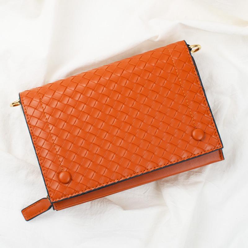 

Women s Mobile Phone Bag Horizontal Wallet Woven Pattern Small Fresh Crossbody Large Capacity Shoulder Bag темно-коричневого кольору