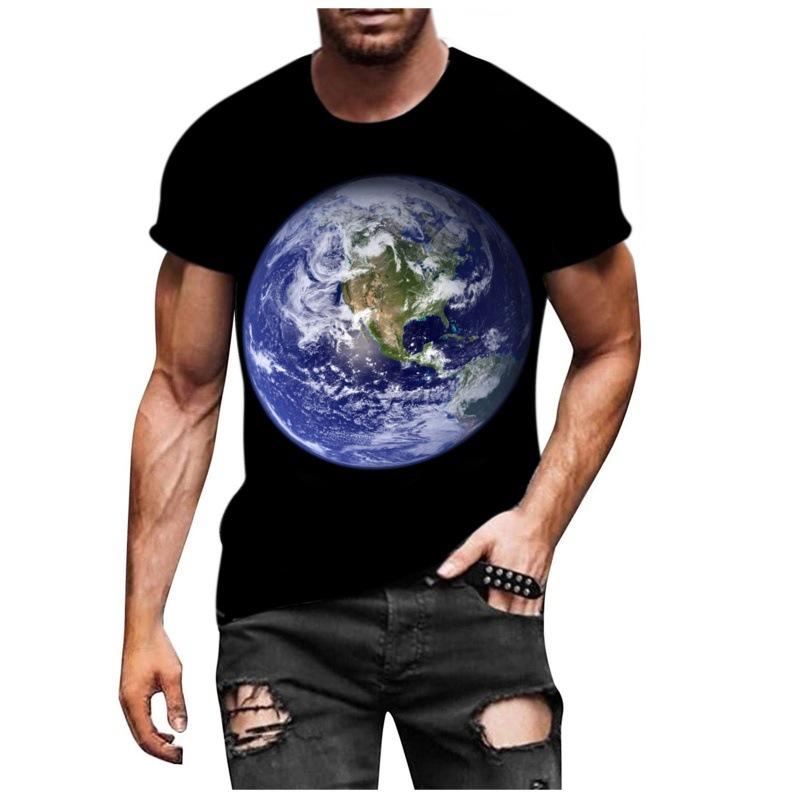 Sommer Rundhals bedrucktes Kurzarm Freizeit-Top Herren Damen T-Shirt