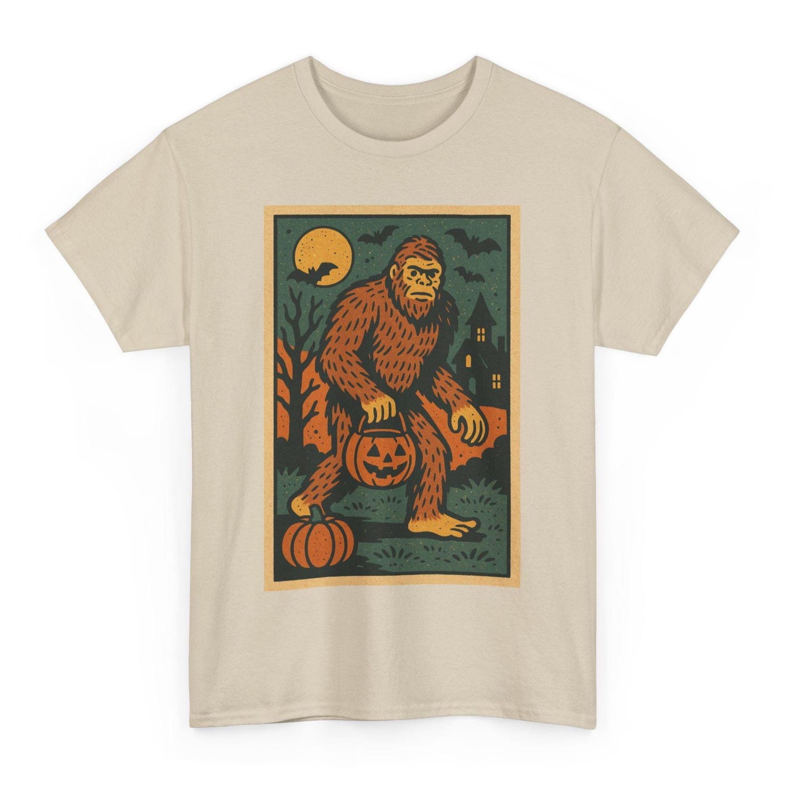 Retro Bigfoot Halloween T-Shirt: Spooky Sasquatch Comic Tee XL