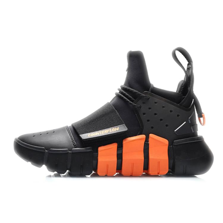 

New LiNing CF Light Wheel 0.9 Anti Slip And Wear Resistant Lightweight Mid Top Vintage Basketball Shoes Men s Black Orange AGBP107-1 39.5