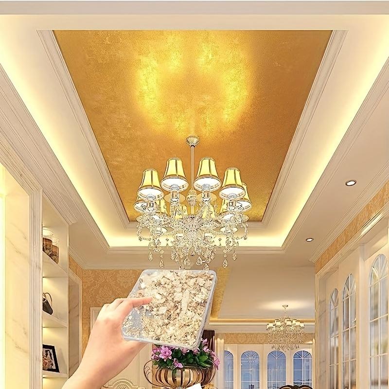 100pcs Golden Leaf Sheets High-Quality Imitation Golden Foil for Crafts, Home Decor, Painting, Furniture, and Nail Art