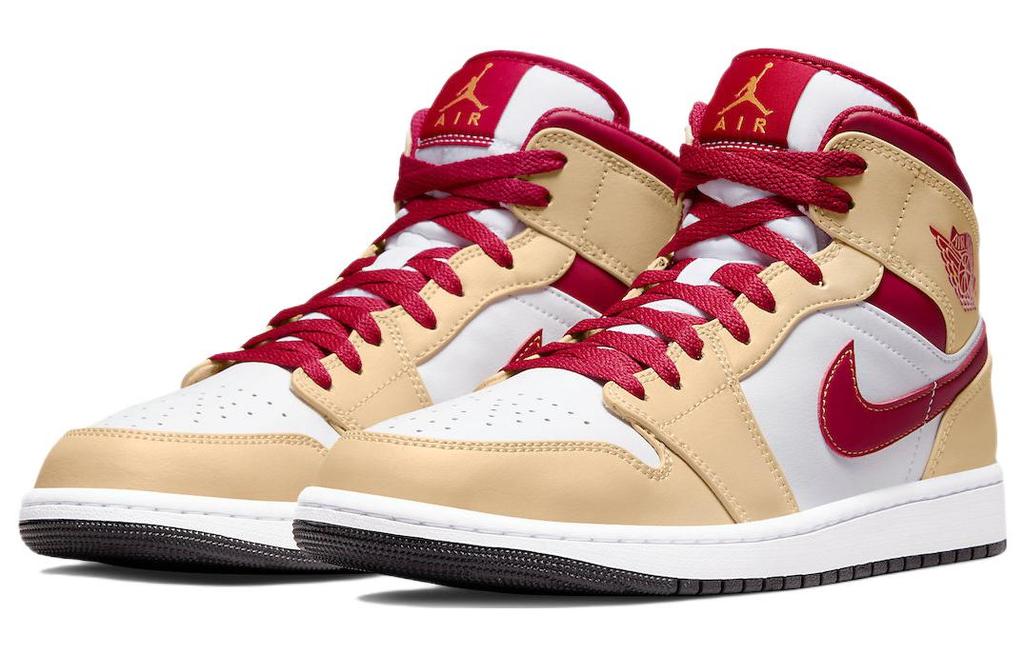 Air Jordan 1 Mid 'Light Curry Cardinal Red' 554724-201