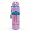 1PC Pink Jellyfish Cartoon Art 750ml Color Plastic Sports Water Bottle Leakproof Flip Straw Lid Suitable for Sports Office Home Use