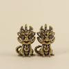 Creative 1Pcs Retro Statue Figurine Wealth Brass Decor Prosperity Chinese Style Ornament Dragon Luck Animal Mini Home Accessory