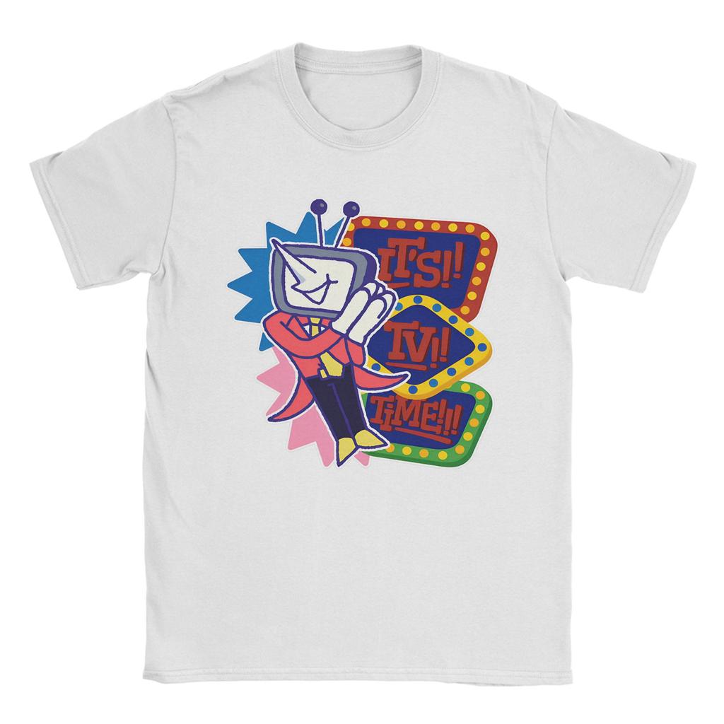 It's TV Time Deltarune tenna T-Shirt Couple Vintage Cotton T-Shirts Summer O Neck Trendy Cool Tee Shirt Pattern Oversized Tops