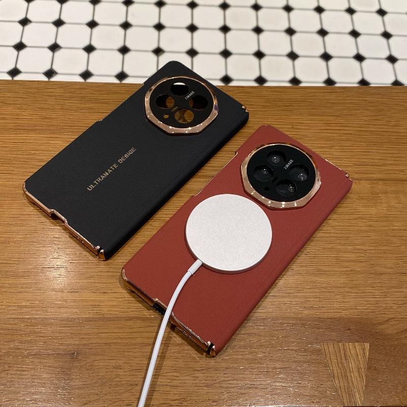 For Honor Magic V6 Case For MagSafe Magnetic PU Leather Fold Protection Cover Equipped With Central Hinge Protection Back Shell