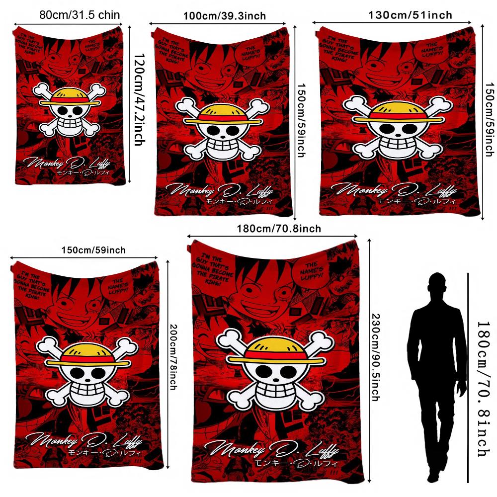 Luffy'S Straw Hat Pirates Pattern Flannel Blanket Soft Comfortable Throw Blanket For Camping Travel Home Decor Christmas Gift