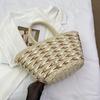 Summer popular portable large-capacity straw bag casual vacation style vegetable basket bag versatile woven armpit bag