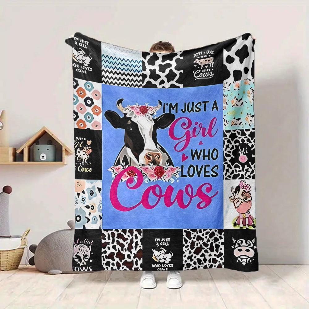 1pc Cow Lovers Blanket - Perfect Gift for Birthdays, Christmas & Halloween- Soft, Warm & Versatile Yy250909113