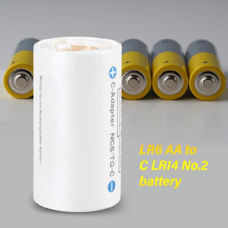 Efficient LR6 AA To LR14 C Size Power Cell Adapter Sleeve Case for Seamlessly Battery Transition Holder
