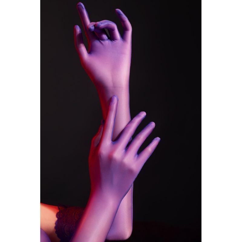 Thin Imitation Socks Over the Elbow Sexy Lace Shiny Silky Sun-Proof Wedding Dress Long-Sleeved Five-Finger Nightclub Gloves for Men and Women