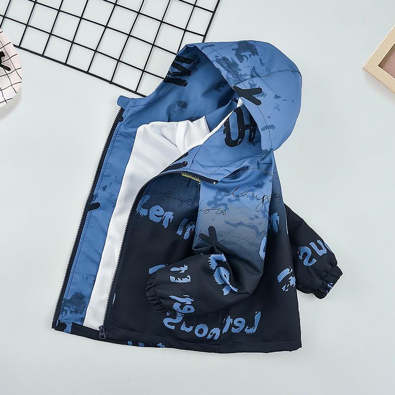Jungen Farbverlauf Kinder Oberbekleidung Frühling Freizeit Große Kinder Windjacke