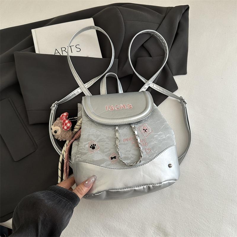 Today's Popular Polished Backpack Women's New Fashion College Style School Bag Summer Versatile Travel Backpack